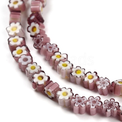 Handmade Millefiori Glass Bead Strands X-LAMP-J035-4mm-10-1