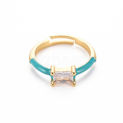 Brass Enamel Cuff Rings RJEW-T016-23E-NF-1