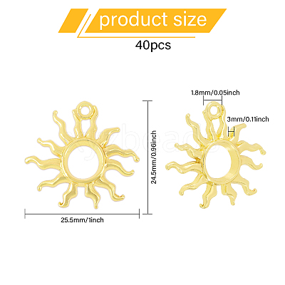 40Pcs Rack Plating Alloy Open Back Bezel Pendants FIND-CA0008-76-1