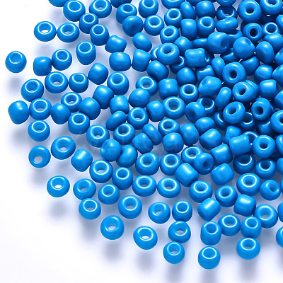 8/0 Baking Paint Glass Round Seed Beads SEED-S036-01B-11-1