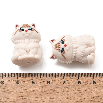 Ragdoll Cat Shape Food Grade Silicone Focal Beads SL-CBAAE23-01-1