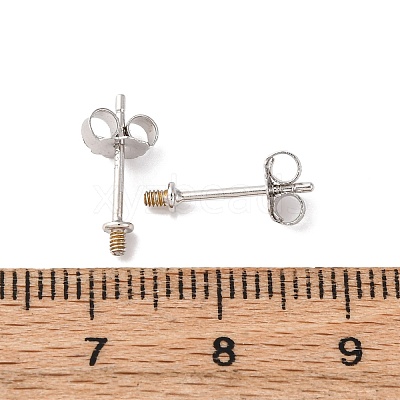 925 Sterling Silver Stud Earring Findings STER-L064-10P-1