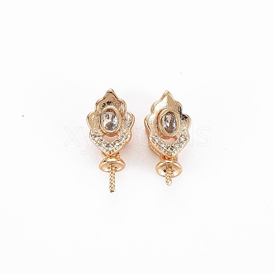 Brass Micro Pave Clear Cubic Zirconia Peg Bails Pendants KK-S364-068-1