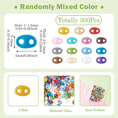 300Pcs Opaque Colours Glass Seed Beads EGLA-TA0013-74-1