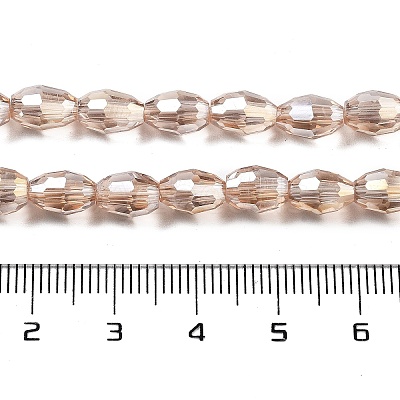 Transparent Electroplate Glass Beads Strands EGLA-A037-T6x8mm-B04-1