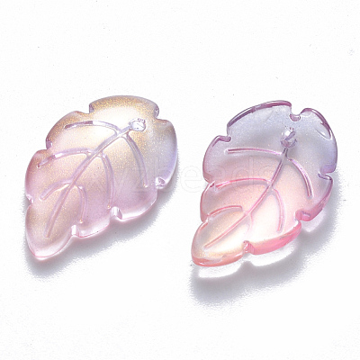 Two Tone Transparent Spray Painted Glass Pendants X-GLAA-T016-08B-1