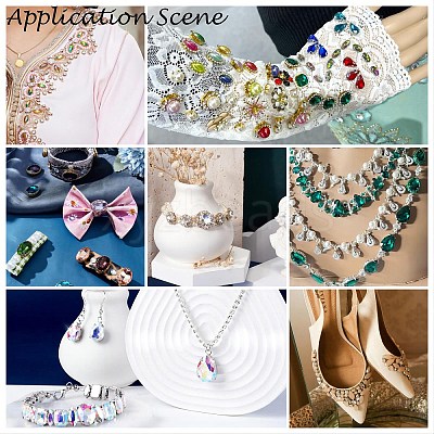Sew on Rhinestone RGLA-T091-10x14mm-01G-1