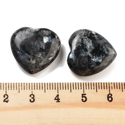 Heart Natural Larvikite Palm Stones G-C134-06A-25-1