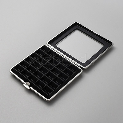 30 Grids Square PU Leather Diamond Display Boxes CON-WH0085-60-1