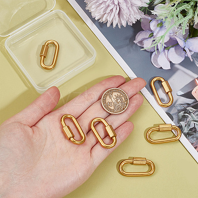 8Pcs Alloy Screw Carabiner Lock Charms FIND-UN0003-31G-1