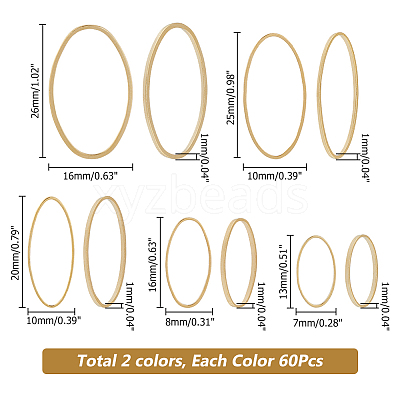60Pcs 10 Styles Brass Linking Rings KK-HS0001-48-1