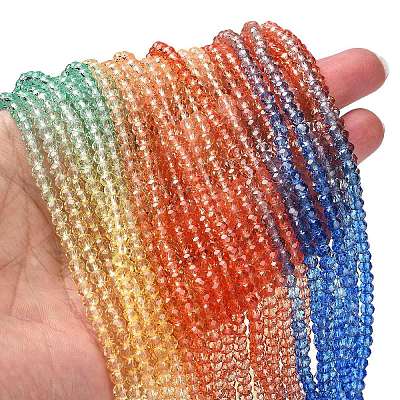 Transparent Painted Glass Beads Strands DGLA-A034-T4mm-A02-1