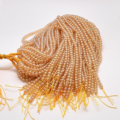 Imitate Austrian Crystal Electroplate Glass Round Bead Strands GLAA-F030-6mm-A01-1