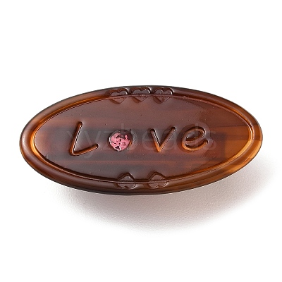 Oval with Word Love Resin Alligator Hair Clips PHAR-D015-01A-1