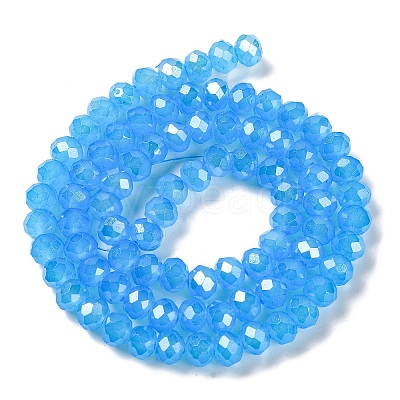 Baking Electroplate Glass Beads Strands DGLA-A039-J8mm-B12-1