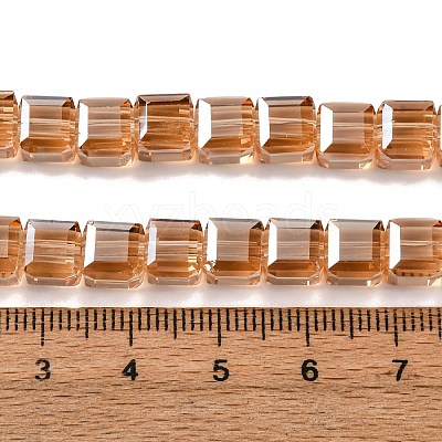 Electroplate Glass Beads Strands EGLA-H108-01A-PL04-1