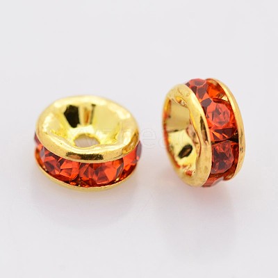 Brass Rhinestone Spacer Beads RB-A014-Z6mm-20G-1