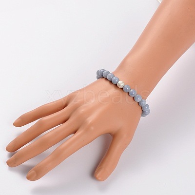 Natural Gemstone Stretch Bracelets X-BJEW-JB01699-05-1