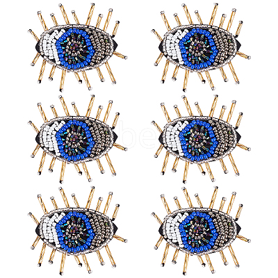 Evil Eye Felt Cloth Patches PATC-WH0007-13-1