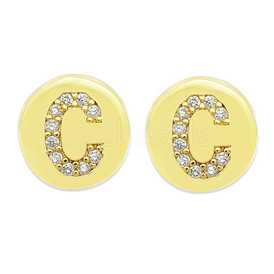 Brass Micro Pave Clear Cubic Zirconia Beads KK-T030-LA843-CX3-1