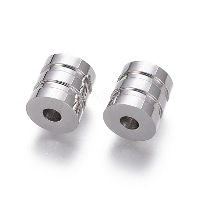 Tarnish Resistant 304 Stainless Steel Groove Beads X-STAS-I126-05P-1
