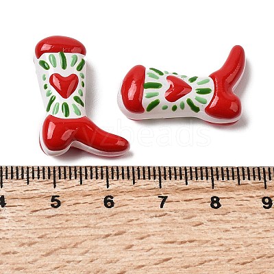 Boot Baking Paint Glass Enamel  Beads LAMP-C020-02K-1