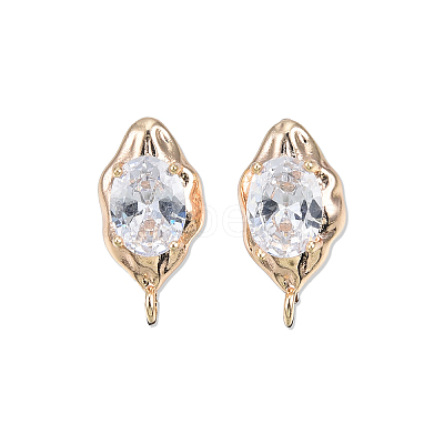 Brass Stud Earring Findings X-KK-N232-434LG-1