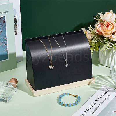 PU Imitation Leather Necklace Stands NDIS-WH0006-19C-1