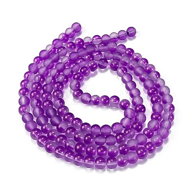 Frosted Transparent Glass Bead Strands GLAA-P065-6mm-15-1