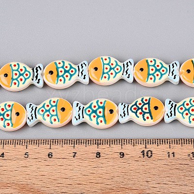 Dyed & Heated Glass Enamel Beads GLAA-T023-45D-1