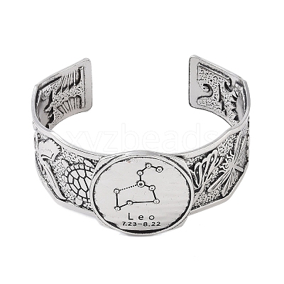 Constellation Alloy Open Cuff Bangles for Women Men LS-BJEW-C064-01AS-08-1