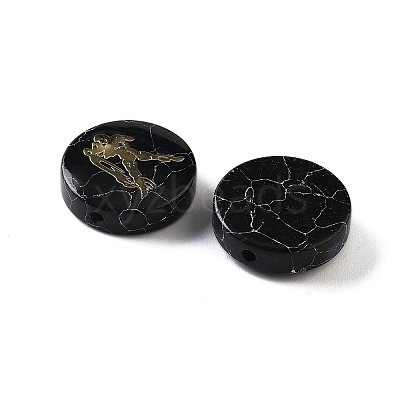 Dyed Black Synthetic Turquoise Beads G-F775-B08-1