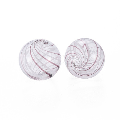 Transparent Handmade Blown Glass Globe Beads LS-GLAA-T012-35B-04-1