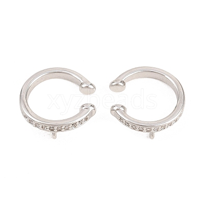 Brass Micro Pave Clear Cubic Zirconia Ear Cuff Findings KK-Z158-06P-1