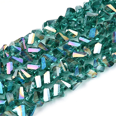 Electroplate Transparent Glass Beads Strands X-GLAA-N021-4mm-05-1