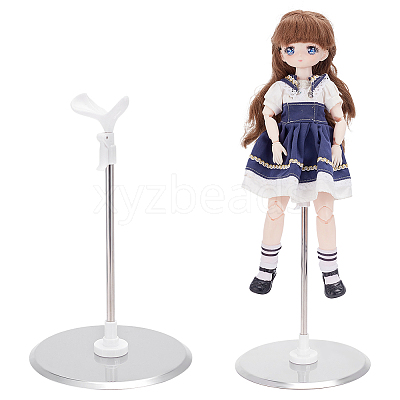 Adjustable Plastic & Metal Doll Support Stands for Models ODIS-WH0043-210-1