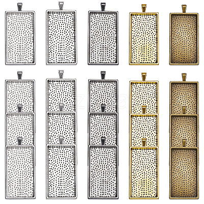 20Pcs 5 Colors Alloy Pendant Cabochon Settings FIND-SP0002-74-1