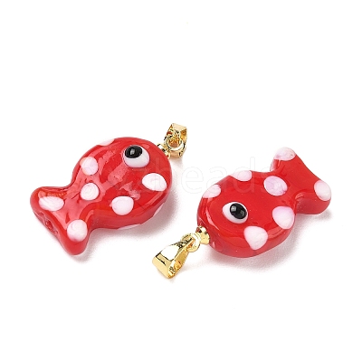 Handmade Lampwork Pendants LAMP-G168-04I-1