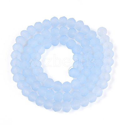 Baking Paint Frosted Glass Beads Strands FGLA-N003-6mm-01-1