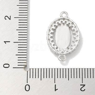 Rack Plating Brass Clear Cubic Zirconia Religion Oval Virgin Mary Connector Charms X-KK-L224-097P-1