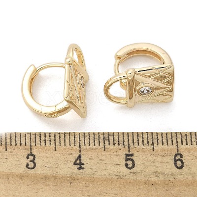 Brass & Glass Hoop Earrings EJEW-Q014-12G-1