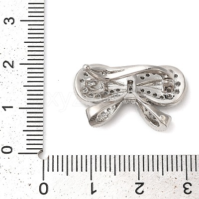 Brass Micro Pave Clear Cubic Zirconia Fold Over Clasps KK-G505-29P-1