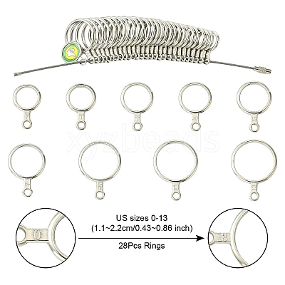 28Pcs Alloy American Calibration Ring Sizers Professional Model TOOL-YW0001-79-1