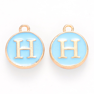Golden Plated Alloy Enamel Charms X-ENAM-S118-04H-1