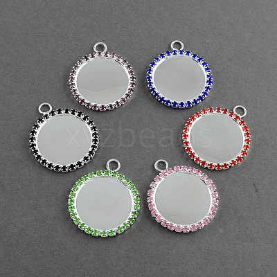 Brass Rhinestone Pendant Cabochon Settings RB-R006-M-1