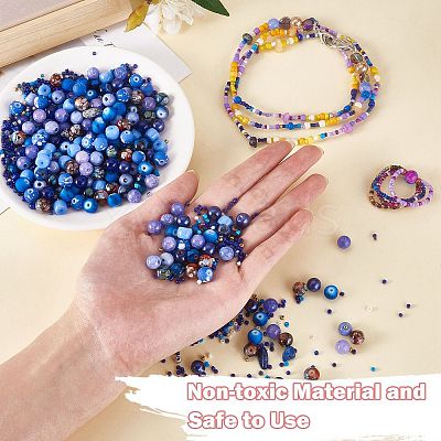 2 Bag Glass Round Beads Set JX547M-1
