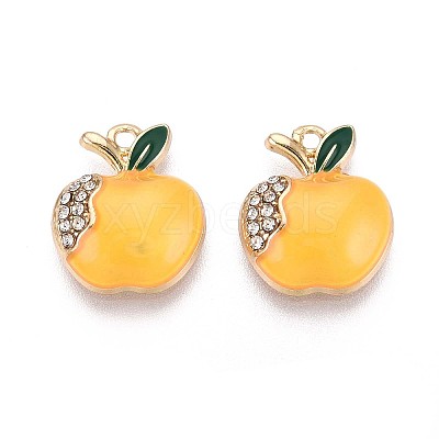 Rack Plating Alloy Crystal Rhinestone Enamel Pendants PALLOY-T091-29M-1