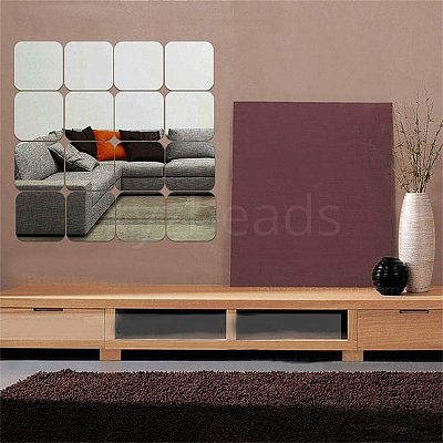 PET Plastic Mirror Wall Stickers AJEW-WH0018-68C-1