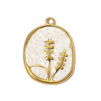 304 Stainless Steel Enamel Pendants STAS-OY015-27G-1