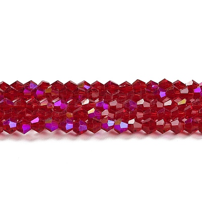 Transparent Electroplate Glass Beads Strands GLAA-F029-4mm-D27-1